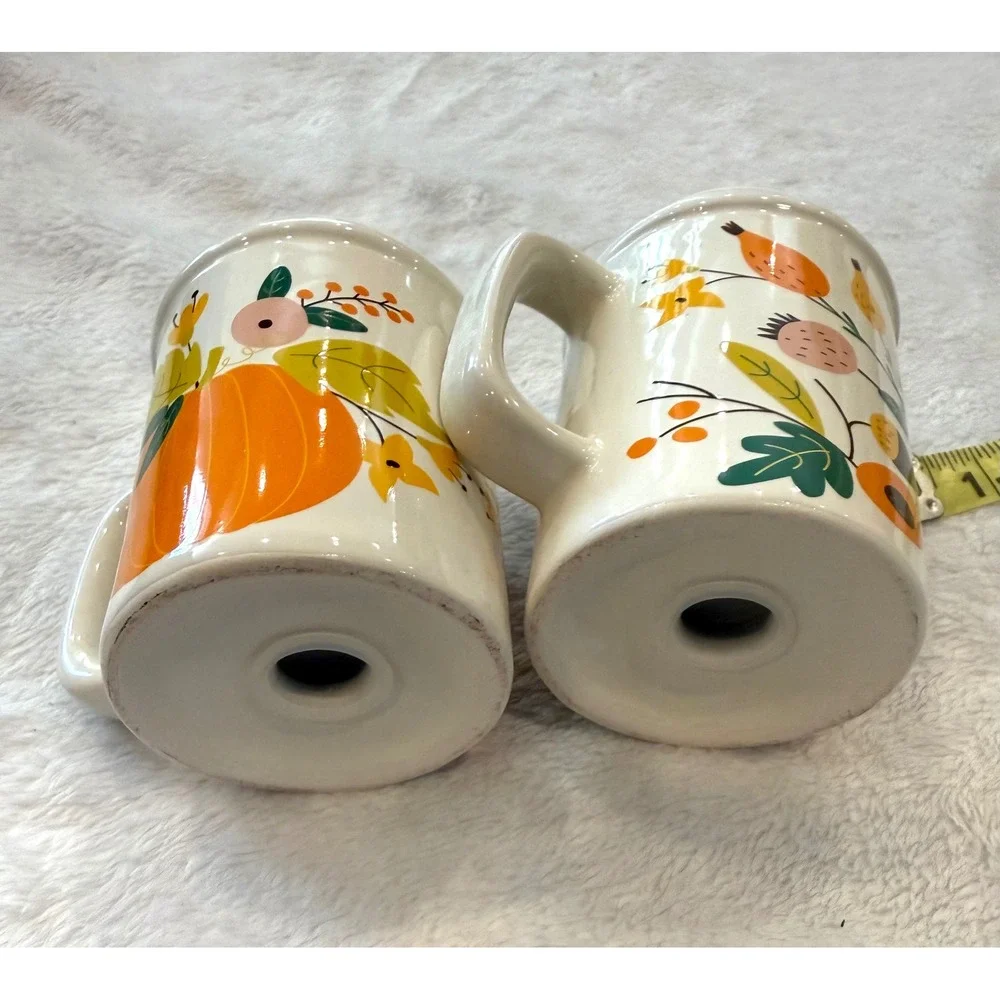 Vintage 1970's‎ Fall Harvest Pumpkin Floral Ceramic Salt and Pepper Shakers Set